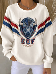 Women's Football Lover Blue&Red Art Printed Sweatshirt gracestitchs