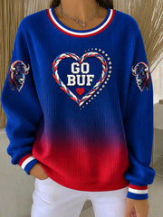 Women's Football Lover Blue&Red Art Printed Sweatshirt gracestitchs