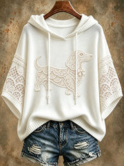 Women's Floral Dachshund Hoodies gracestitchs