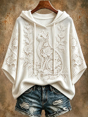 Women's Floral Cat Hoodies gracestitchs