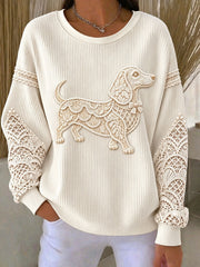 Women's Floral Dachshund Sweatshirts gracestitchs