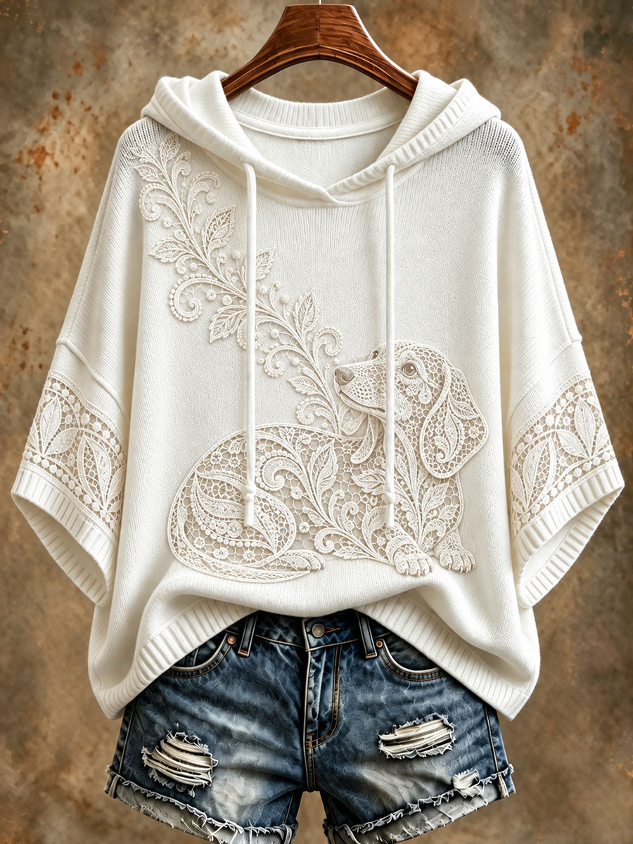 Women's Floral Dachshund Hoodies gracestitchs