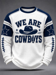 Men's Football Gameday Gift For Football Fans Casual Waffle Long Sleeve T-Shirt gracestitchs