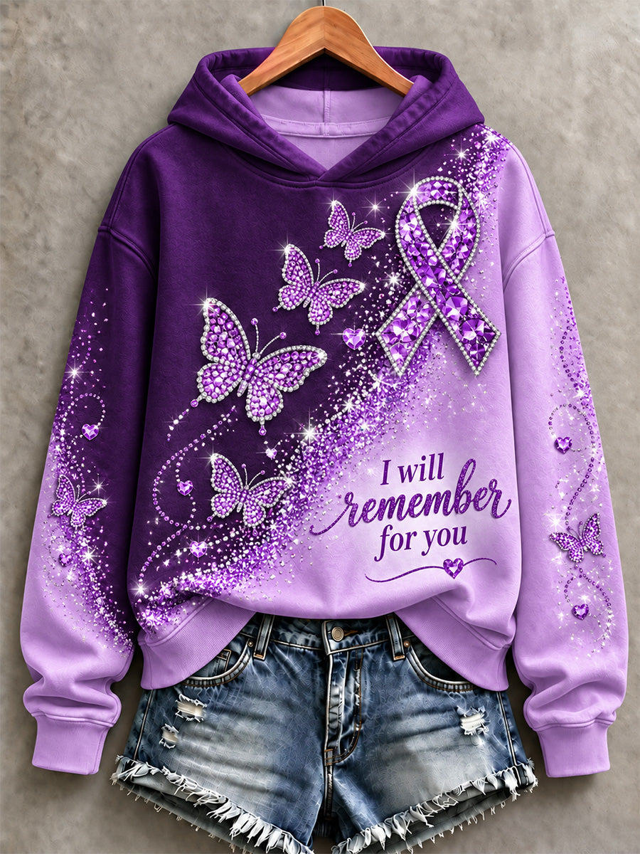 Women's Alzheimer's Awareness Support Print Sweatshirt gracestitchs