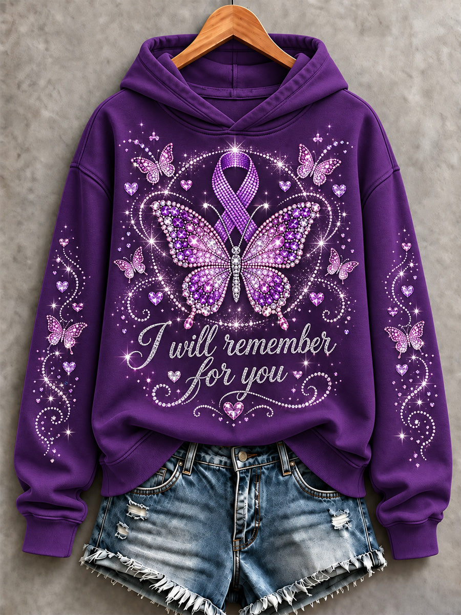 Women's Alzheimer's Awareness Support Print Sweatshirt gracestitchs