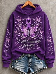 Women's Alzheimer's Awareness Support Print Sweatshirt gracestitchs