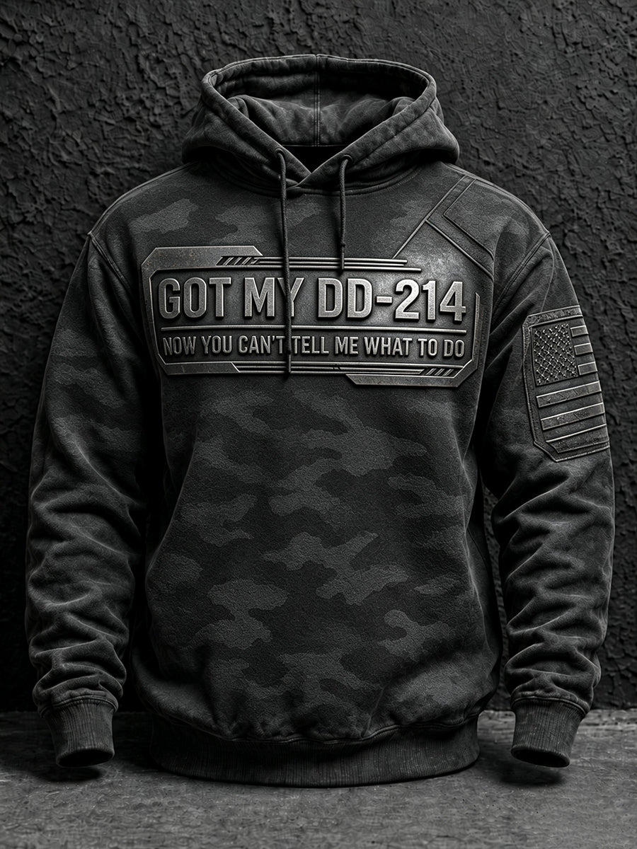Men's DD-214 US Veterans Print Hoodie gracestitchs