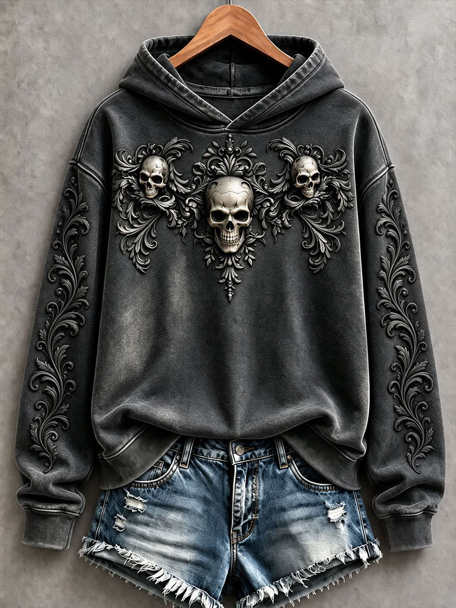 Women's Gothic Skull Halloween Hoodies gracestitchs
