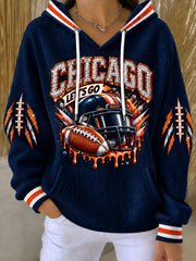 Women's Football Gameday Gift For Football Fans Print Hoodie gracestitchs