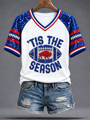 Women's Buffalo Football Fans Lovers Gameday Casual Short-Sleeved T-Shirt gracestitchs
