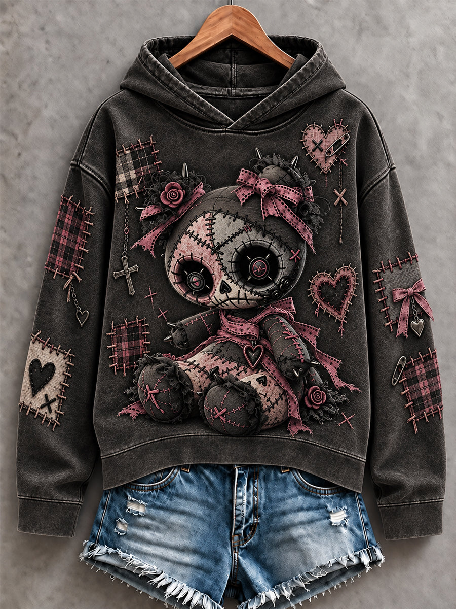 Women's Halloween Creepy Dolls Print Casual Hoodie gracestitchs