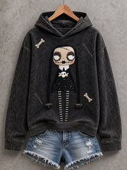 Women's Halloween Creepy Dolls Print Casual Hoodie gracestitchs
