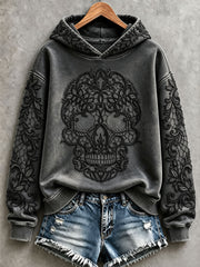Women's Gothic Skull Halloween Hoodies gracestitchs