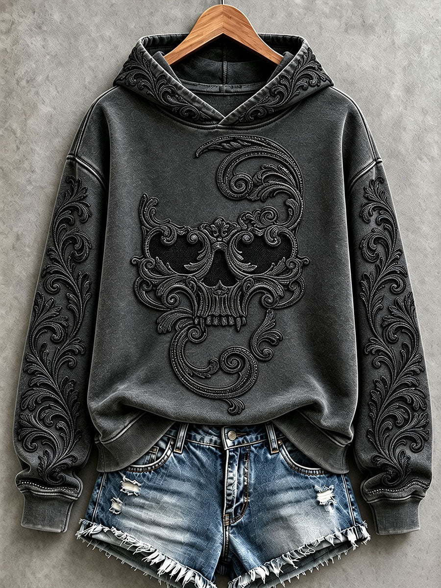 Women's Halloween Skull Art Hoodies gracestitchs