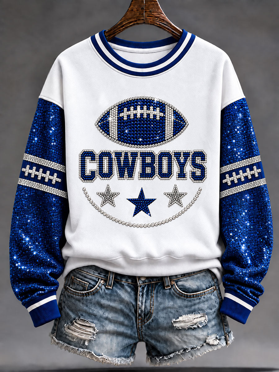 Women's Cowboys Football Fans Lovers Gameday Casual Regular Sweatshirt gracestitchs