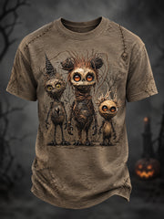 Men's Halloween Creepy Dolls Print Casual Tee gracestitchs