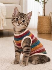 Colorful Striped Sleeveless Pet Vest (Suitable for Cats and Dogs) gracestitchs