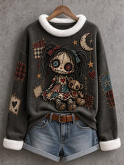Women's Halloween Creepy Dolls Print Casual Top gracestitchs
