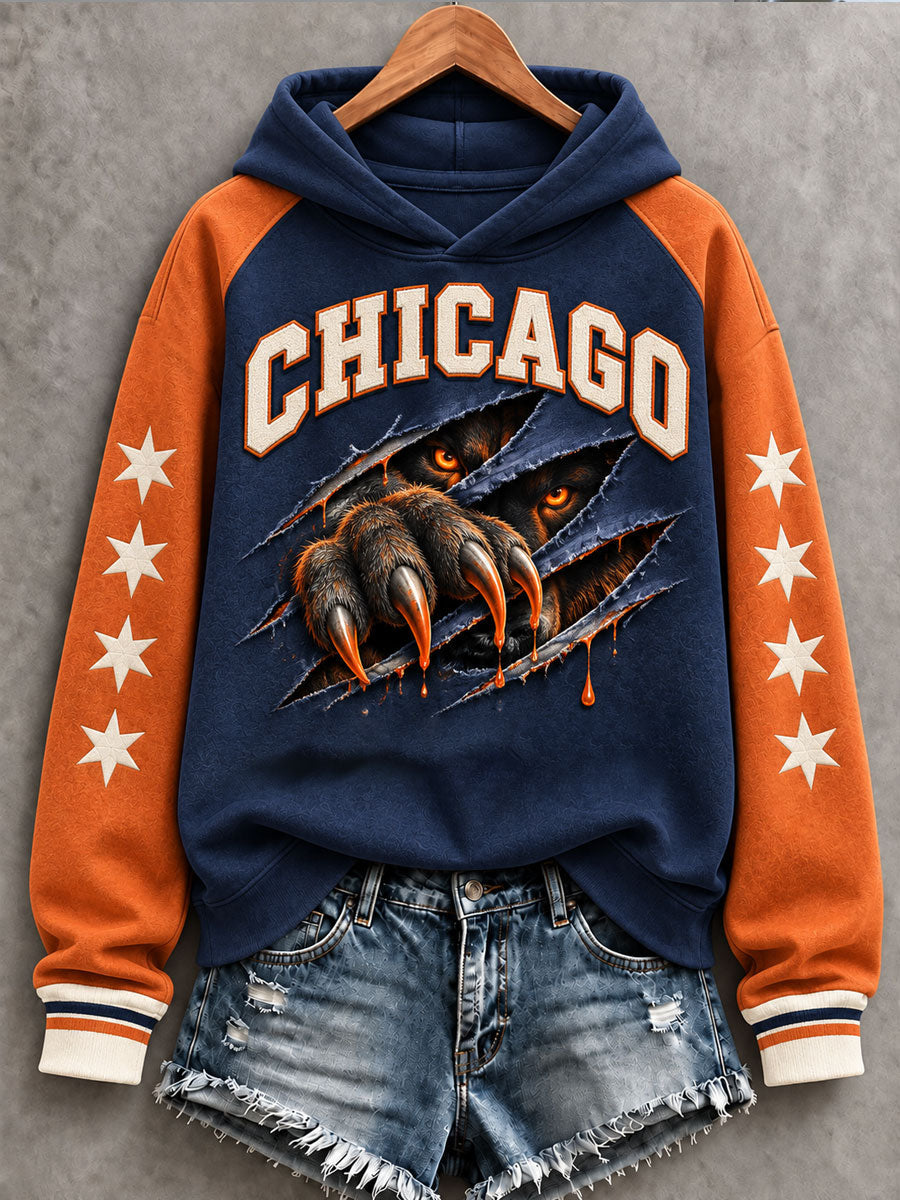 Women's Chicago Football Lover Printed Sweatshirt gracestitchs