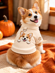 Cute Corgi Dog & Paw Print Short-Sleeve Shirt (with D-ring) gracestitchs
