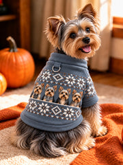 Vintage Yorkshire Terrier Dogs Isle Pattern Print Short-Sleeve Shirt (with D-ring) gracestitchs