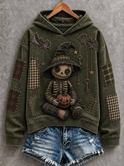Women's Halloween Creepy Dolls Print Casual Regular Sweatshirt gracestitchs