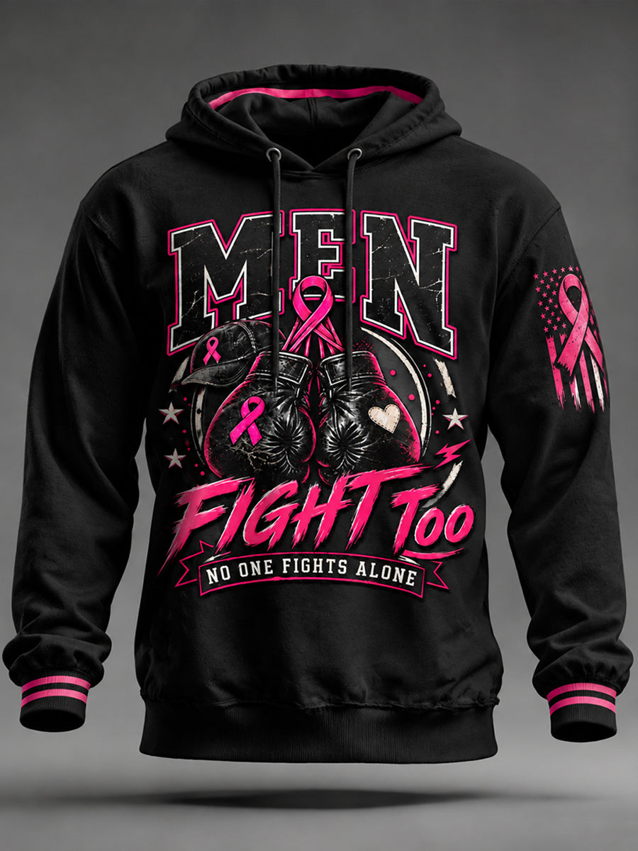 Men's Breast Cancer Awareness Real Men Wear Pink Hoodie gracestitchs