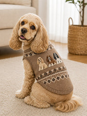 Vintage Cocker Spaniel Dogs Isle Pattern Print Pet Sleeveless Vest gracestitchs