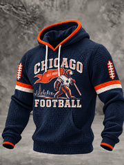Men's Football Gameday Gift For Football Fans Checkered Cotton Hoodie gracestitchs