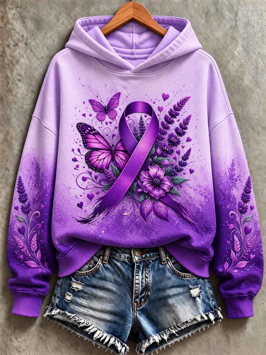 Women's Purple Art Print Sweatshirt