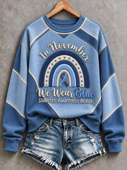 Women'S Diabetes Awareness Print Regular Sweatshirt