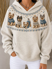 Women's Yorkshires Pattern Causal Hoodie gracestitchs