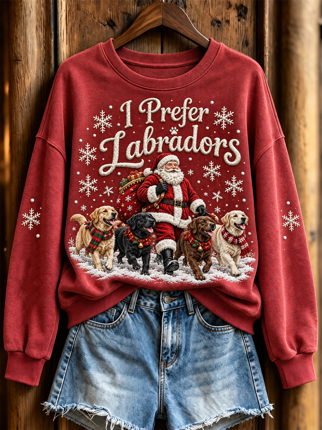 Women's I Prefer Labradors Pattern Causal Regular Sweatshirt gracestitchs