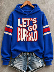 Women's Football Lover Buffalo Print Casual Sweatshirt