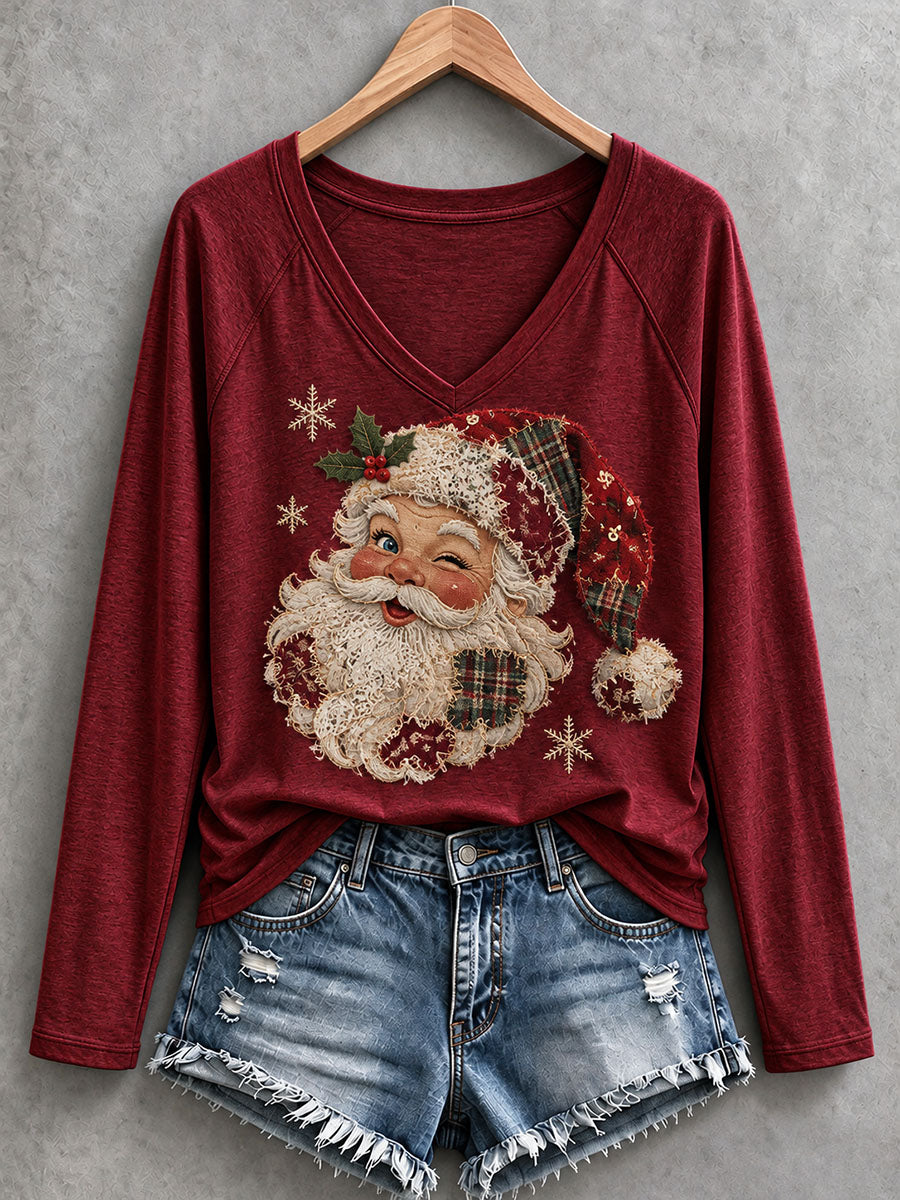 Women's Santa Long-Sleeve T-Shirt gracestitchs