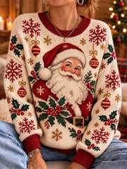 Women's Christmas Print Sweater gracestitchs