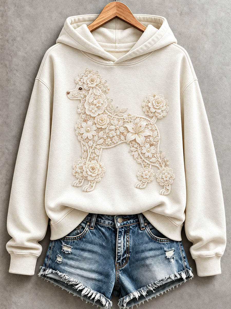 Women's Lovely Poodle Hoodie gracestitchs