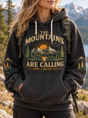 Women's The Mountains Are Calling And I Must Go Hike Lovers Casual Hoodie gracestitchs