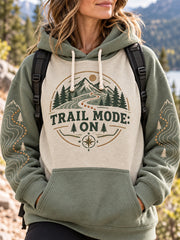 Women's Wilderness Trail Print Hike Lovers Casual Hoodie gracestitchs