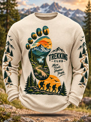 Men's Hike Lovers Casual Waffle Long Sleeve T-Shirt gracestitchs