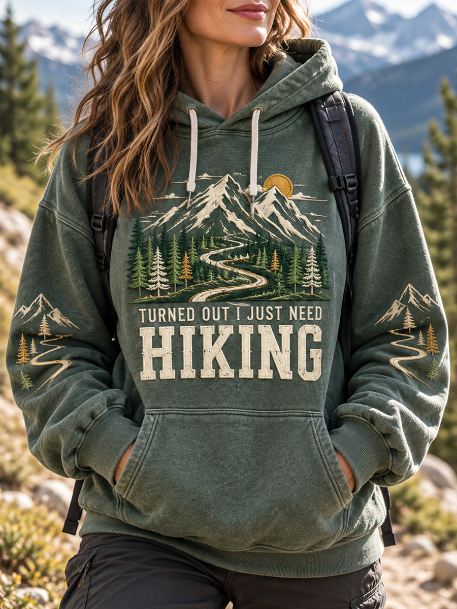 Women's Turned Out I Just Need Hiking Casual Hoodie gracestitchs