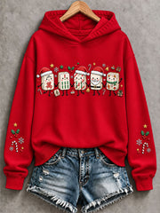 Women's Christmas Mahjong Print Casual Hoodie gracestitchs