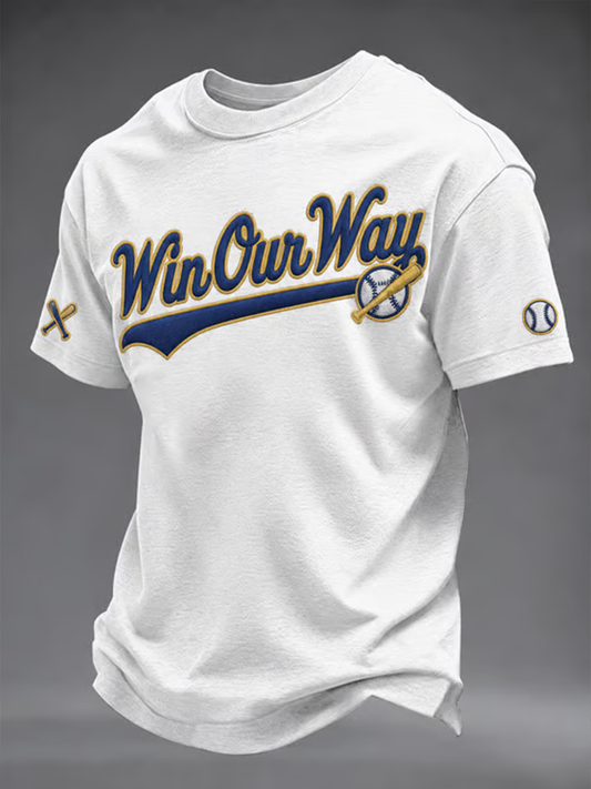Men's Baseball Print short sleeves t-shirt gracestitchs