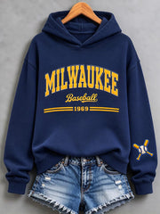 Women's Baseball Print Hoodies gracestitchs