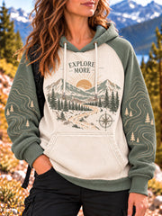 Women's Wilderness Trail Print Raglan Hoodie gracestitchs