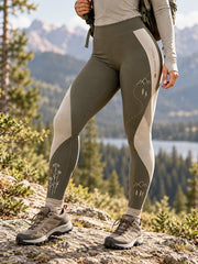 Women's Wilderness Trail Print Hike Lovers Leggings gracestitchs
