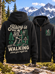 Women's Hiking Lover Printed Zip-Up Hoodie gracestitchs