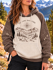 Women's Wilderness Trail Print Raglan Hoodie gracestitchs