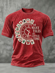 Men's So Many Tiles So Little Time Christmas Mahjong Casual T-shirt gracestitchs