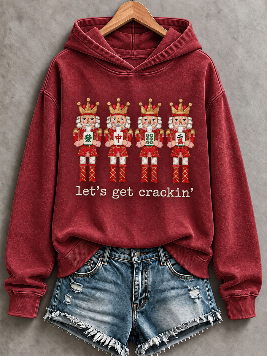Women's ' Let's Get Crackin' 'Christmas Mahjong Print Casual Sweatshirt gracestitchs
